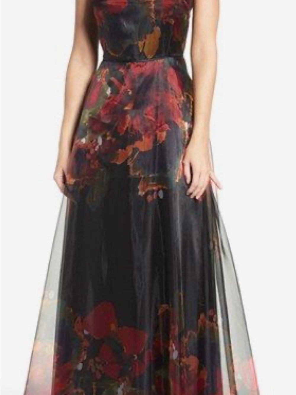 Tahari Print Organza Gown size 4